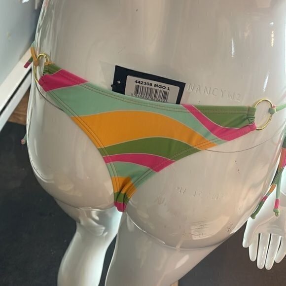 Forplay Strapless Cheeky Gold O‎ Ring Side Tie Bikini Size M RefFNB - Picture 10 of 13